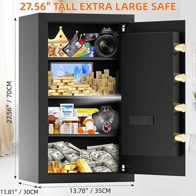 27.56"H Large Safe Box for Home & Office, 6.1 cu ft Anti-Theft Safety Box - Image 2