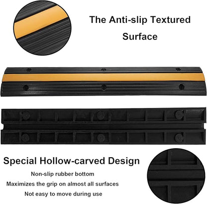 Reliancer 4 Pack 1-Channel Rubber Cable Protector Ramp Traffic Speed Bump - Image 5