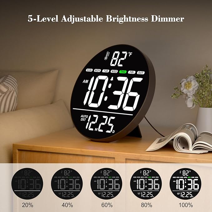 WallarGe Large Digital Wall Clock - Image 3