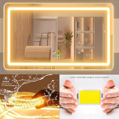 Makeup Vanity Mirror with Lights 32" x 24" Large LED Makeup Mirror, Light up - Image 4