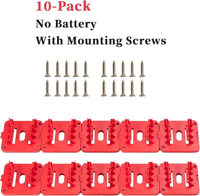 Battery Holder Compatible for Milwaukee 18V Battery, Wall Mount Batteries - Image 8