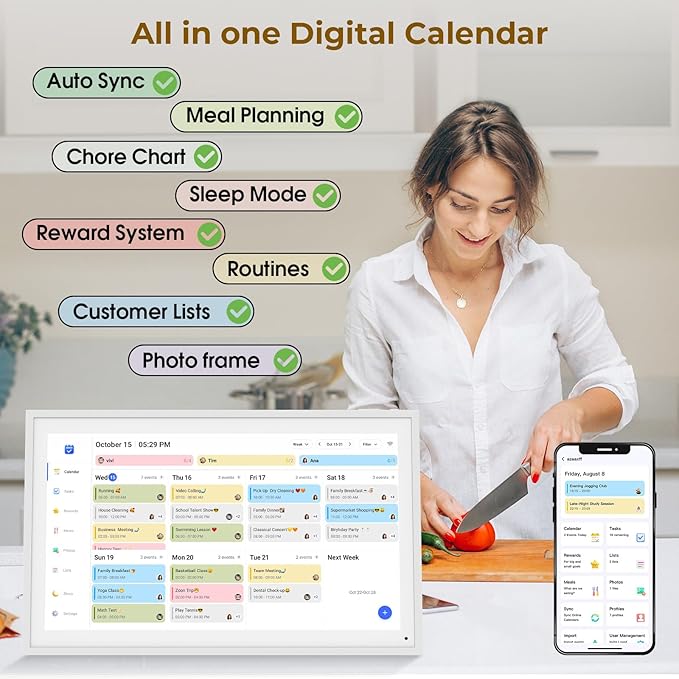 Digital Calendar, 15.6" Electronic Calendar - Image 3