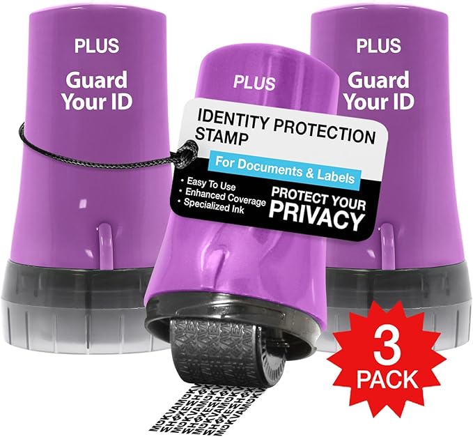 Identity Theft Protection Roller 3-Pack Advanced 2.0 Security Stamp by Guard by Plus