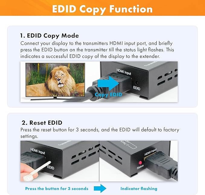 J-Tech Digital HDMI Extender over cat5e/6 1080P@200ft HDMI Balun Over Single - Image 3