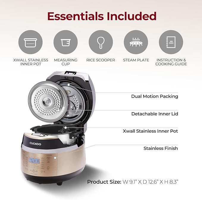 CUCKOO High Pressure Rice Cooker 3-Cup Uncooked / 6-Cup Cooked - Image 2