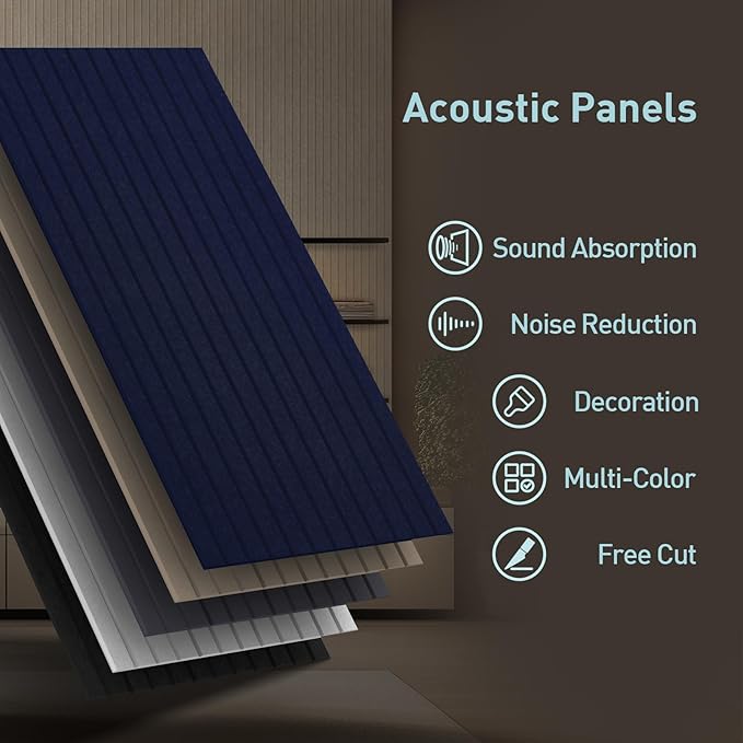 UMIACOUSTICS 6 Packs Acoustic Panel, 47.2 x 23.6 Inches Decorative Sound Proof - Image 5