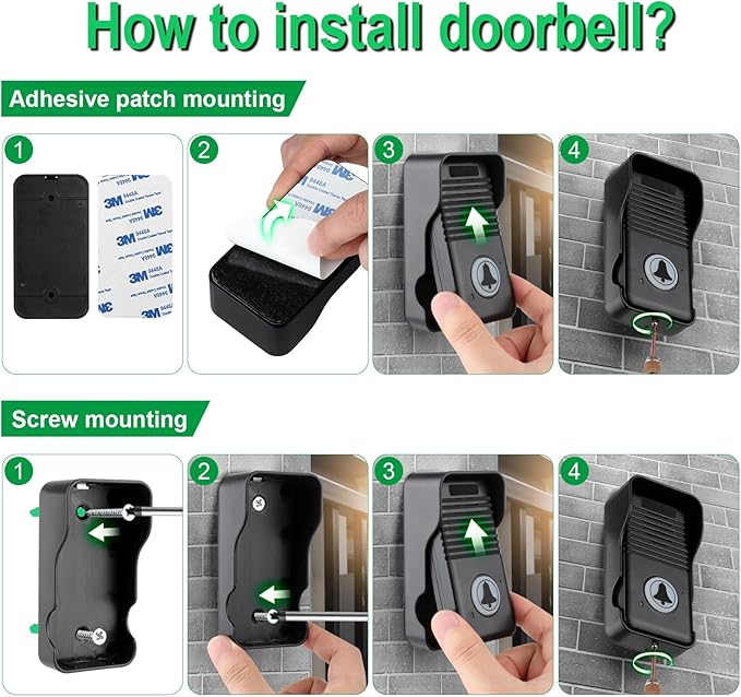 Wireless Doorbell, Hands Free Intercom Doorbells 1000ft Range, Full Duplex Two - Image 6