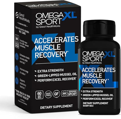 OmegaXL Sport Extra Strength Muscle Recovery Supplement and Respiratory Support by GreatHealthWorks