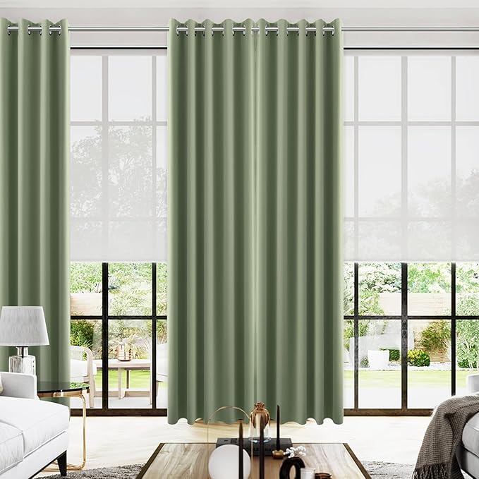 KOUFALL 96 Inch Long Curtains 2 Panel Set, 72 Inch Wide x 96 Inch Length by KOUFALL