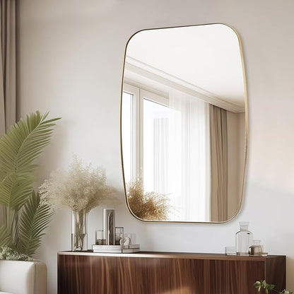Oval Mirrors for Bathroom, Brushed Gold Oblong Bathroom Wall Mounted Modern - Image 5