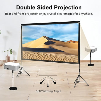 Projector Screen with Stand, Wootfairy 120 inch Portable and Foldable Indoor - Image 5