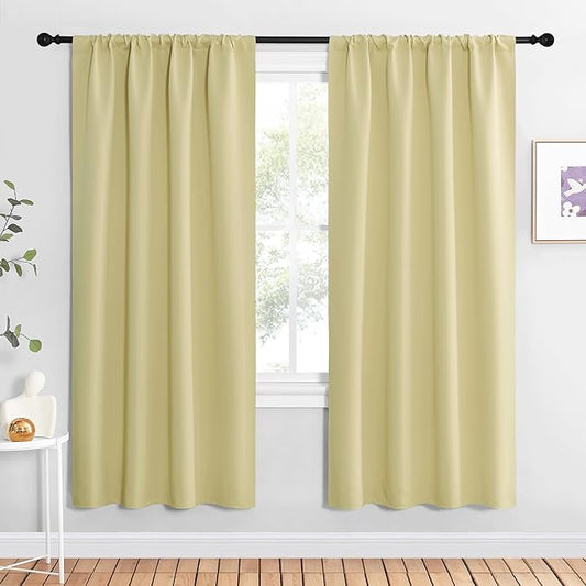 NICETOWN Blackout Curtains for Living Curtains, Paler Yellow, 2 Panels by NICETOWN