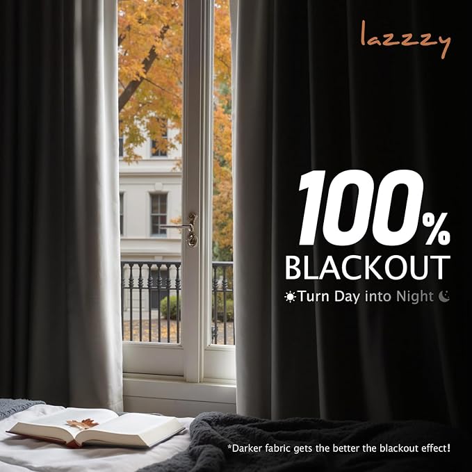 Lazzzy White Blackout Velvet Curtains - Image 4