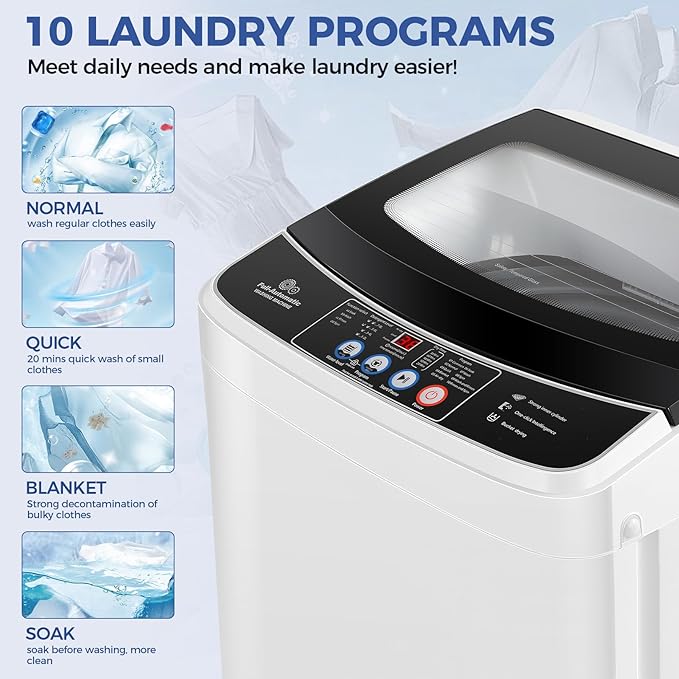 Nictemaw Portable Washing Machine 20Lbs Capacity 2.8 Cu.ft Portable Washer and - Image 3