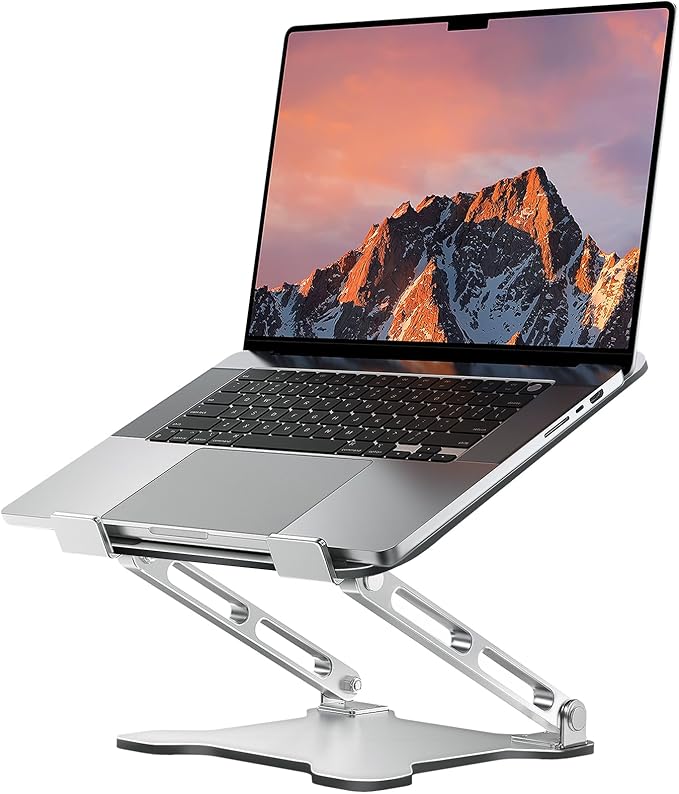Adjustable Laptop Stand for Desk, Metal Foldable Laptop Riser, Ventilated by LOXP
