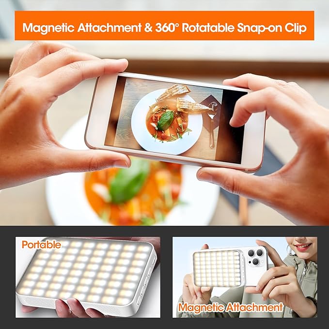 JINGCOOL Magnetic Selfie Light, Portable Phone Light Clip, Rechargeable Ring - Image 5
