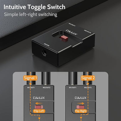 Cubilux 3.5mm Audio Selector, Bidirectional 2-In-1-Out or 1-In-2-Out 1/8-in TRS - Image 2