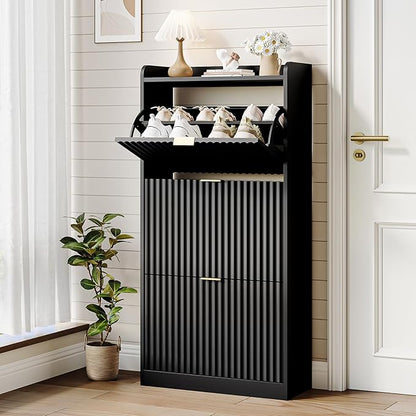 CHUWELL Fluted Shoe Cabinet Storage by CHUWELLStorageCabinet