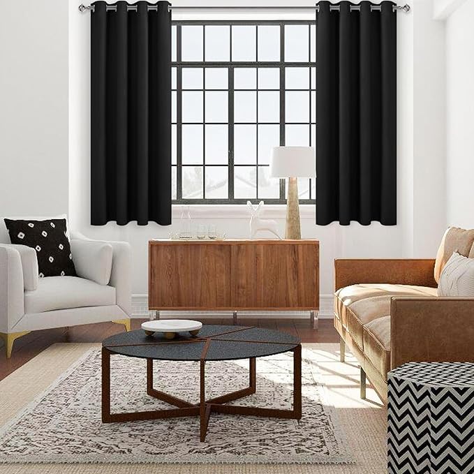 DWCN Black Blackout Curtains 84 Inches Long, Wide Window Drapes - Image 3
