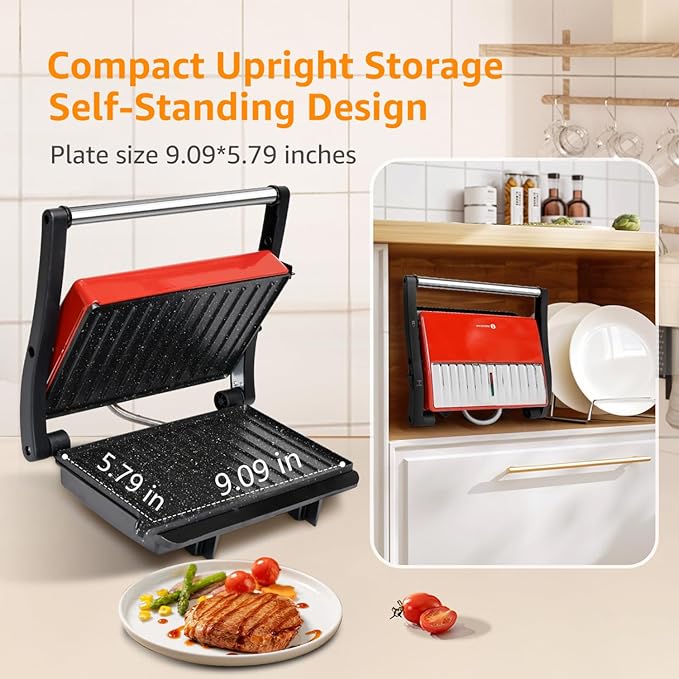 Panini Press Grill, Aigostar 1000W Sandwich Maker - Image 7