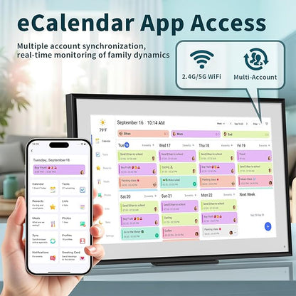 Canupdog 21.5 Inch Digital Calendar, WiFi Smart Electronic Calendar & Chore - Image 7