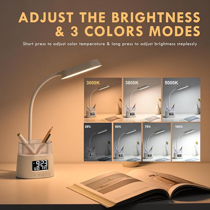 Led Desk Lamp with Pen Holder, Touch Lamps - Image 3