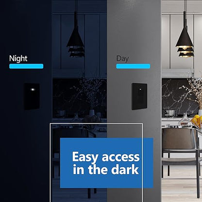 LIDER Minimalist Design Matte Finish Lighted Decorator Switch, Frameless Paddle - Image 7