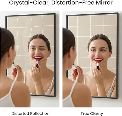 24''x36'' Matte Black Bathroom Mirror | Deep-Set Recessed Metal Frame | - Image 4