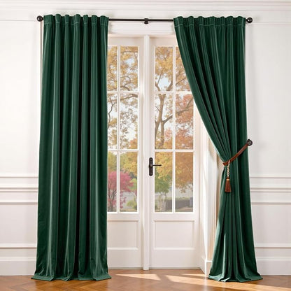 Lazzzy Velvet Blackout Curtains Thermal Insulated Room Window Drapes Super Soft by Lazzzy