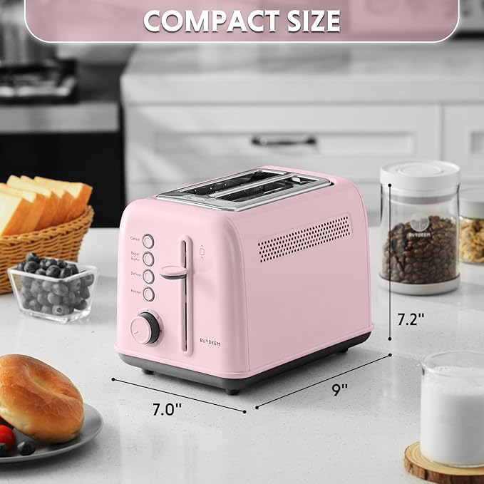 BUYDEEM DT620 2-Slice Toaster, Extra Wide Slots, Retro Stainless Steel - Image 7