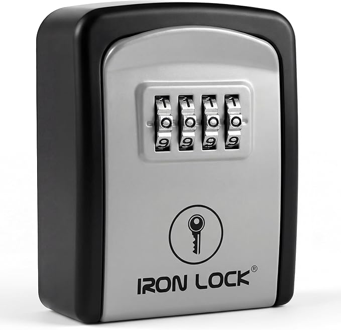 Iron Lock® Key Lock Box Wall Mount – Waterproof Heavy Duty Metal Lock Box by IronLock