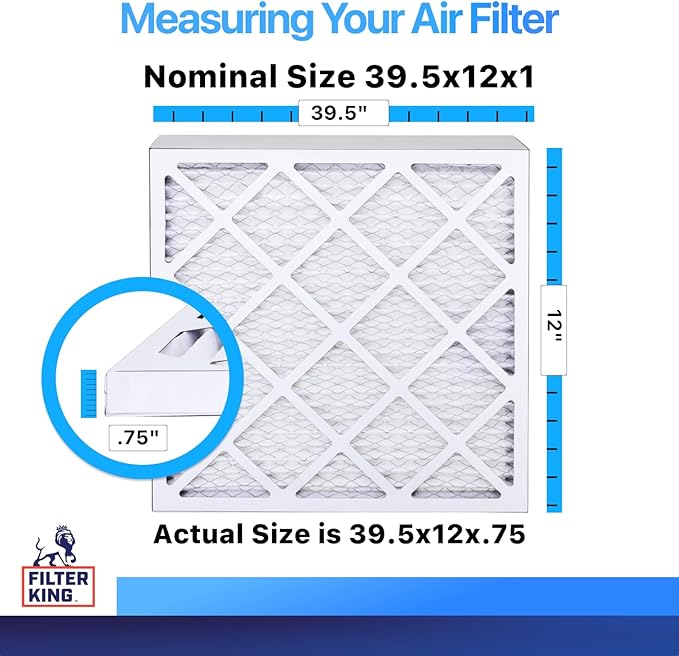 Filter King 39.5x12x1 Air Filter | 4-PACK | MERV 8 HVAC Pleated A/C Furnace - Image 2