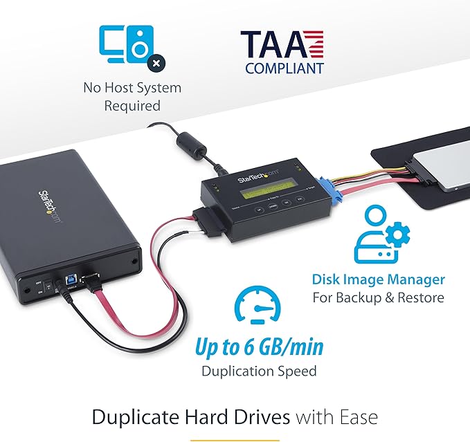 StarTech.com 1:1 Standalone Hard Drive Duplicator - Image 2