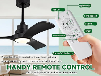 Gaizw 36 Ceiling Fans with Lights, Small Ceiling Fan with Light and Remote - Image 6