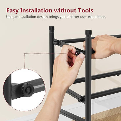Tajsoon Expandable Shoe Rack for Closet 2 Tier, 28“-41“ Adjustable & Stackable - Image 4