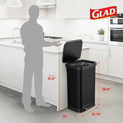 Glad Stainless Steel Step Trash Can, Series 2 - Image 2