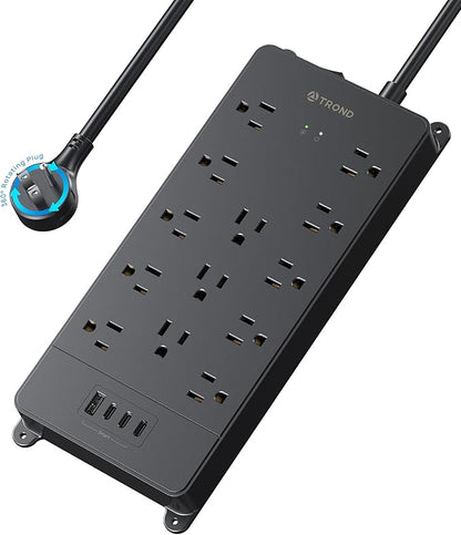 TROND 360° Rotating Flat Plug, Surge Protector Power Strip, 13AC Widely Spaced - Image 9