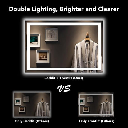 YEELAIT 48x32 Inch LED Bathroom Mirror - Image 3