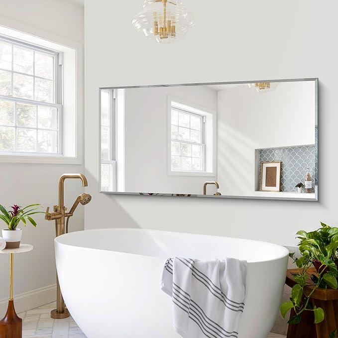 CILIBER Beveled Bathroom Mirror, 30x60 Large Frameless Mirrors - Image 6