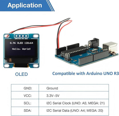 Weewooday 5 Pieces 0.96 Inch OLED Module 12864 128x64 Driver IIC I2C Serial - Image 4