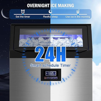 Commercial Ice Maker Machine 350 Lbs/24H, 60 Lbs Ice Bin, Undercounter Ice - Image 5