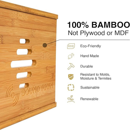 Sound Town DIY Solid Carbonized Bamboo Slanted 12U Studio Rack, - Image 6