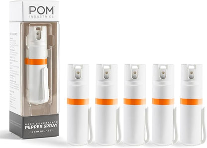 POM Pepper Spray Pocket Clip, Quick Flip Top Safety, Maximum Strength OC Formula by POMIndustries