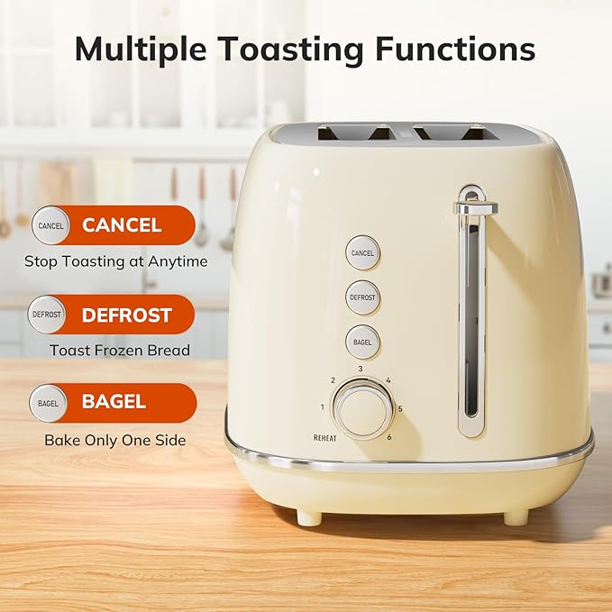 Toasters 2 Slice Retro Stainless Steel Toasters - Image 2