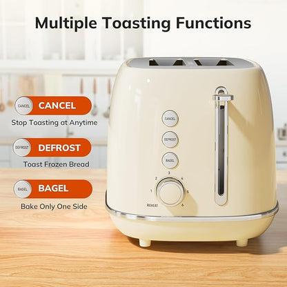 Toasters 2 Slice Retro Stainless Steel Toasters - Image 2