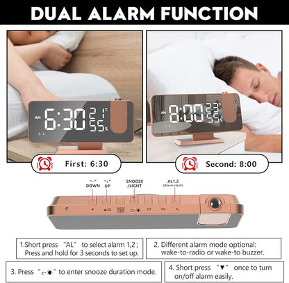 Mightree Projection Alarm Clock - Image 4