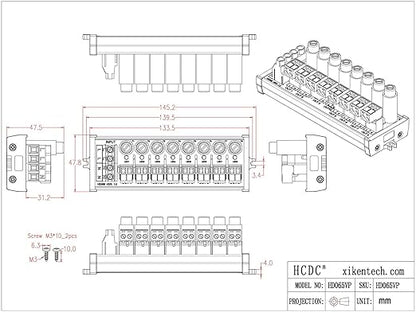 Screw Mount AC 24-250V 8 Channel Pluggable Top Wiring Terminal Block Power - Image 7