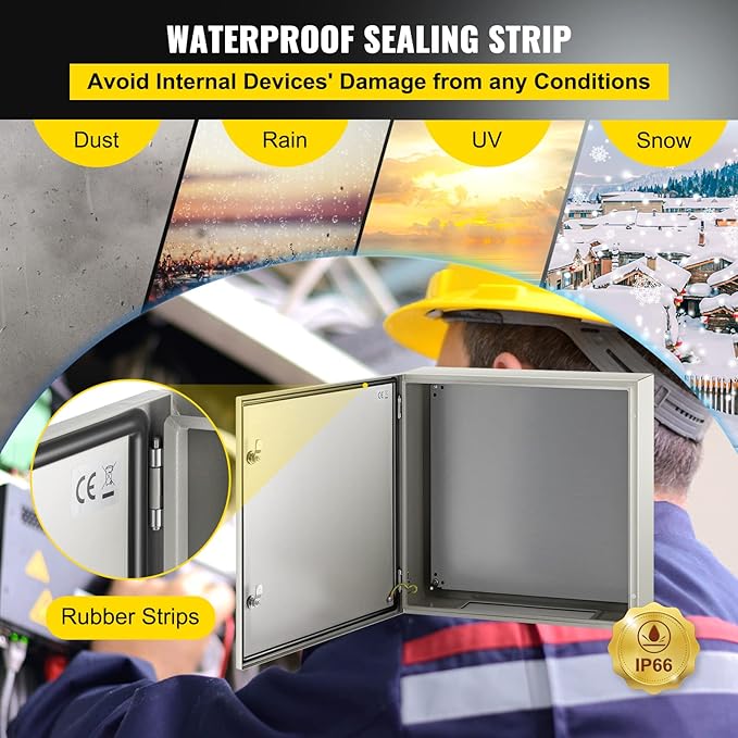 VEVOR NEMA Steel Enclosure, IP66 Waterproof & Dustproof, Outdoor/Indoor - Image 4