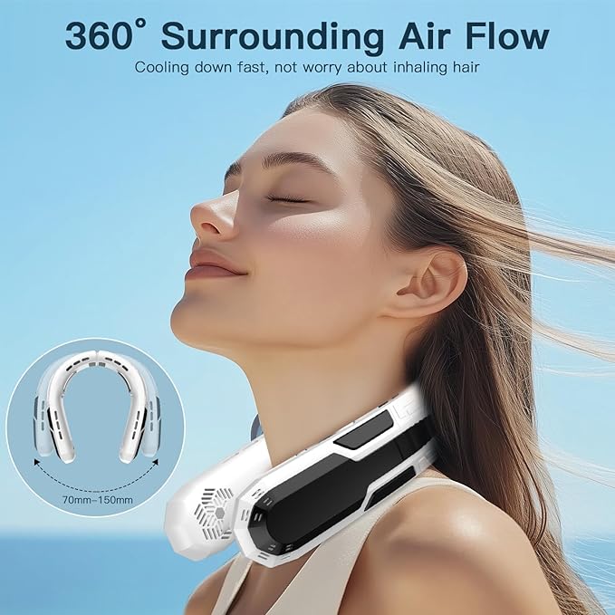 WXX Portable Neck Fan, Neck Fan Rechargeable, 360° Cooling Personal Fan - Image 4