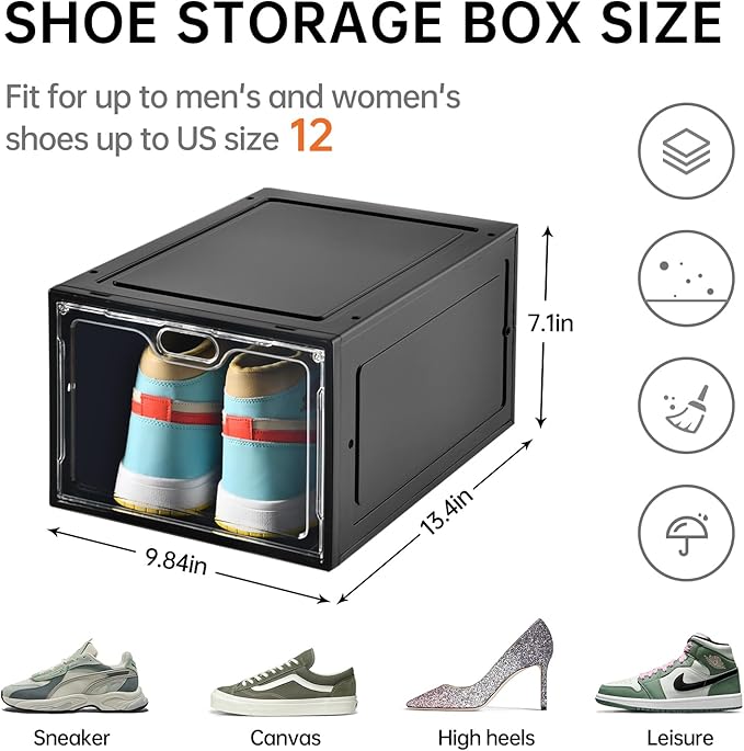 12 Pack Large Shoe Storage Box, Shoe Containers - Image 2
